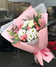 Букет цветов из:  Розы, Лизиантусы и Хризантемы в Красной Горбатке